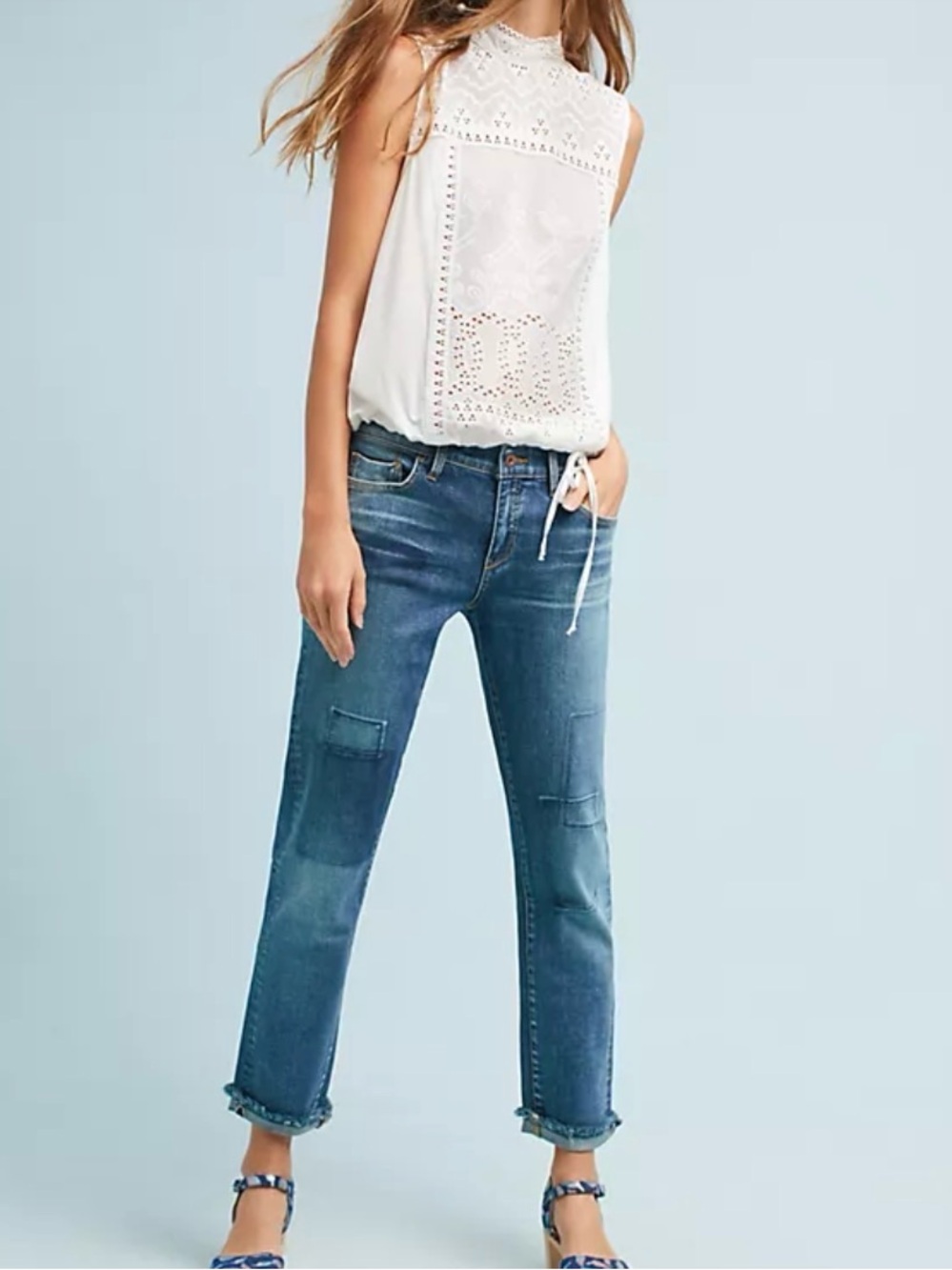 Anthropologie Pilcro Mid-Rise Slim Boyfriend
Cropped Jeans